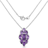 4.12 Carat Genuine Amethyst .925 Sterling Silver Pendant