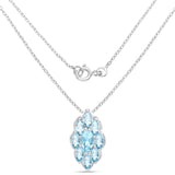 4.77 Carat Genuine Swiss Blue Topaz .925 Sterling Silver Pendant