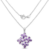 2.71 Carat Genuine Amethyst & White Topaz .925 Sterling Silver Pendant