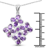 2.71 Carat Genuine Amethyst & White Topaz .925 Sterling Silver Pendant