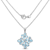 3.37 carat Genuine Blue Topaz & White Topaz .925 Sterling Silver Pendant