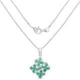 2.37 Carat Genuine Emerald .925 Sterling Silver Pendant