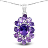 7.24 ct. Genuine Amethyst .925 Sterling Silver Pendant