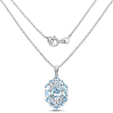 10.06 Carat Genuine Blue Topaz .925 Sterling Silver Pendant