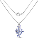 2.93 Carat Genuine Tanzanite & White Topaz .925 Sterling Silver Pendant