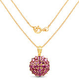 14K Yellow Gold Plated 4.24 Carat Genuine Rhodolite .925 Sterling Silver Pendant