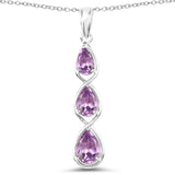 3.27 ct. Genuine Amethyst .925 Sterling Silver Pendant