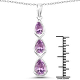 3.27 ct. Genuine Amethyst .925 Sterling Silver Pendant