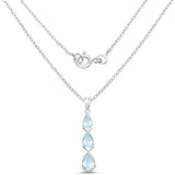 4.20 Carat Genuine Blue Topaz .925 Sterling Silver Pendant