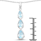 4.20 Carat Genuine Blue Topaz .925 Sterling Silver Pendant