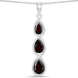 4.20 Carat Genuine Garnet .925 Sterling Silver Pendant