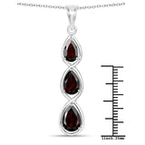 4.20 Carat Genuine Garnet .925 Sterling Silver Pendant