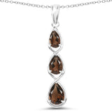 3.66 ct. Genuine Smoky Quartz .925 Sterling Silver Pendant