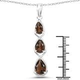 3.66 Carat Genuine Smoky Quartz .925 Sterling Silver Pendant
