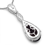 6.11 Carat Genuine Smoky Quartz & White Diamond .925 Sterling Silver Pendant