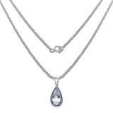 6.04 Carat Genuine Crystal Quartz, Tanzanite & White Diamond .925 Sterling Silver Pendant