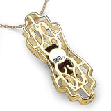 14K Yellow Gold Plated 3.73 Carat Genuine Smoky Quartz & White Diamond .925 Sterling Silver Pendant