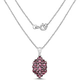 4.38 Carat Genuine Rhodolite .925 Sterling Silver Pendant