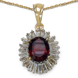 3.82 ct.. t.w. Garnet and White Topaz Pendant in Sterling Silver