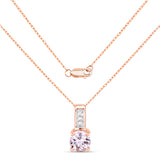 1.08 Carat Genuine Kunzite and White Zircon 10K Rose Gold Pendant