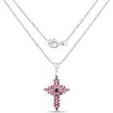 3.35 Carat Genuine Rhodolite .925 Sterling Silver Pendant