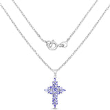 2.91 Carat Genuine Tanzanite .925 Sterling Silver Pendant