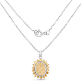 7.70 Carat Genuine Golden Drusy and Citrine .925 Sterling Silver Pendant