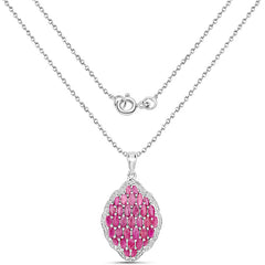 4.46 Carat Genuine Ruby .925 Sterling Silver Pendant