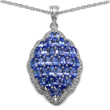 4.06 Carat Genuine Tanzanite .925 Sterling Silver Pendant