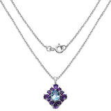 6.55 Carat Genuine Blue Topaz, Amethyst & White Topaz .925 Sterling Silver Pendant