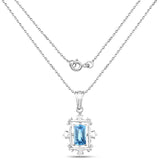 2.49 ct. Genuine Swiss Blue Topaz .925 Sterling Silver Pendant