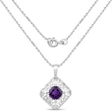 3.41 Carat Genuine Amethyst .925 Sterling Silver Pendant