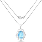 16.75 Carat Genuine Blue Topaz .925 Sterling Silver Pendant