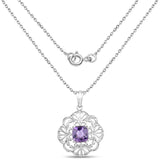 3.78 ct. Genuine Amethyst .925 Sterling Silver Pendant