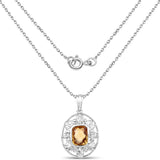3.50 Carat Genuine Citrine .925 Sterling Silver Pendant