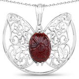 8.15 Carat Genuine Garnet .925 Sterling Silver Pendant