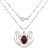 8.15 Carat Genuine Garnet .925 Sterling Silver Pendant