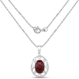 7.78 Carat Genuine Garnet .925 Sterling Silver Pendant