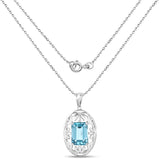 9.60 Carat Genuine Green Topaz .925 Sterling Silver Pendant