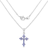 1.33 Carat Genuine Tanzanite .925 Sterling Silver Pendant