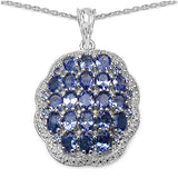 3.80 Carat Genuine Tanzanite Sterling Silver Pendant