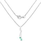 0.27 Carat Genuine Emerald .925 Sterling Silver Pendant