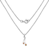 0.32 Carat Genuine Orange Sapphire .925 Sterling Silver Pendant