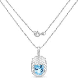 4.29 Carat Genuine Swiss Blue Topaz .925 Sterling Silver Pendant