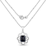 7.17 Carat Genuine Blue Sapphire .925 Sterling Silver Pendant
