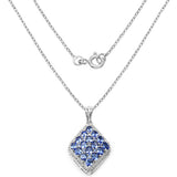 3.12 Carat Genuine Tanzanite & White Topaz .925 Sterling Silver Pendant