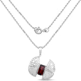 3.95 Carat Genuine Garnet .925 Sterling Silver Pendant