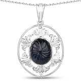 9.70 Carat Genuine Blue Sapphire .925 Sterling Silver Pendant