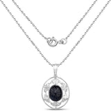 9.70 Carat Genuine Blue Sapphire .925 Sterling Silver Pendant