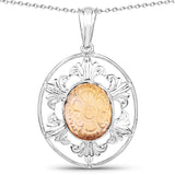 4.92 Carat Genuine Citrine .925 Sterling Silver Pendant